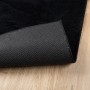 Schwarzer vidaXL Teppich OVIEDO, Kurzflor, 200x200 cm, mit rutschfester Rückseite.