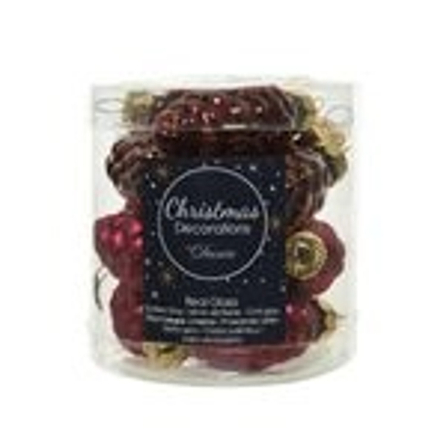 Kaemingk Christbaumschmuck Zapfen Glas 2,5 cm Laenge 6 cm 12 Stueck Ochsenblut