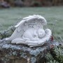 Relaxdays Katzenengel Polyresin Creme Wetterfest 12 cm x 21 cm x 11 cm_3