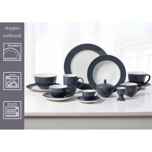 Ritzenhoff & Breker DOPPIO Basic-Set 12-teilig Anthrazit