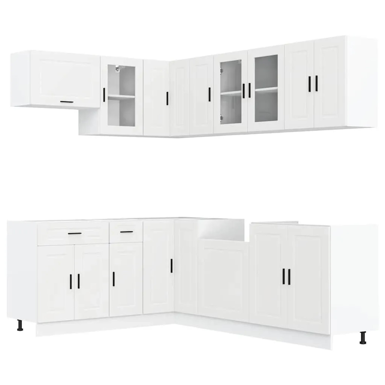 vidaXL 11 Tlg Küchenschrank-Set Porto Weiß Holzwerkstoff 3314901 günstig online kaufen