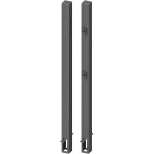 Torpfostenset Anthrazit zum Einbetonieren, 8x8x165cm, feuerverzinkt, mit Kloben und Ausstanzung.