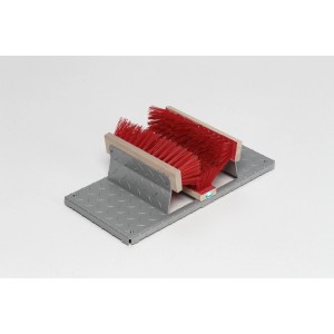 PROREGAL Robuster Schuhreiniger Mit Bürsten 4 Füßen HxBxT 17 x 59 x 29 cm Stahl Feuerverzinkt