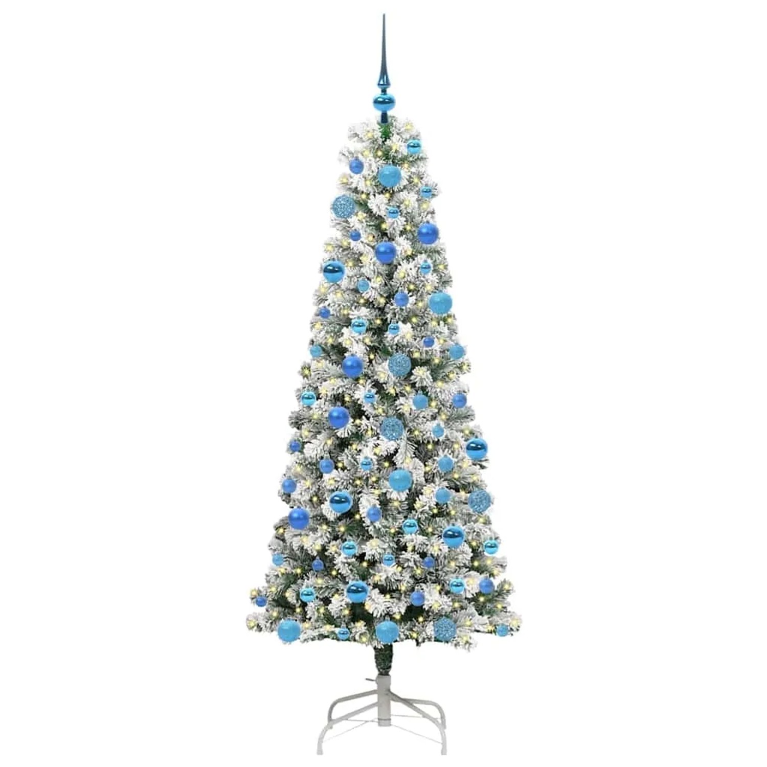 vidaXL Künstlicher Klappbarer Weihnachtsbaum Grün und Weiß 180 cm 3395602
