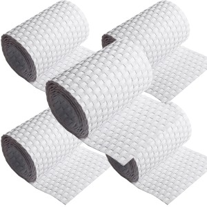 5 Rollen weiße NYVI Polyrattan Sichtschutzstreifen (255x19cm) für Zäune & Balkone.