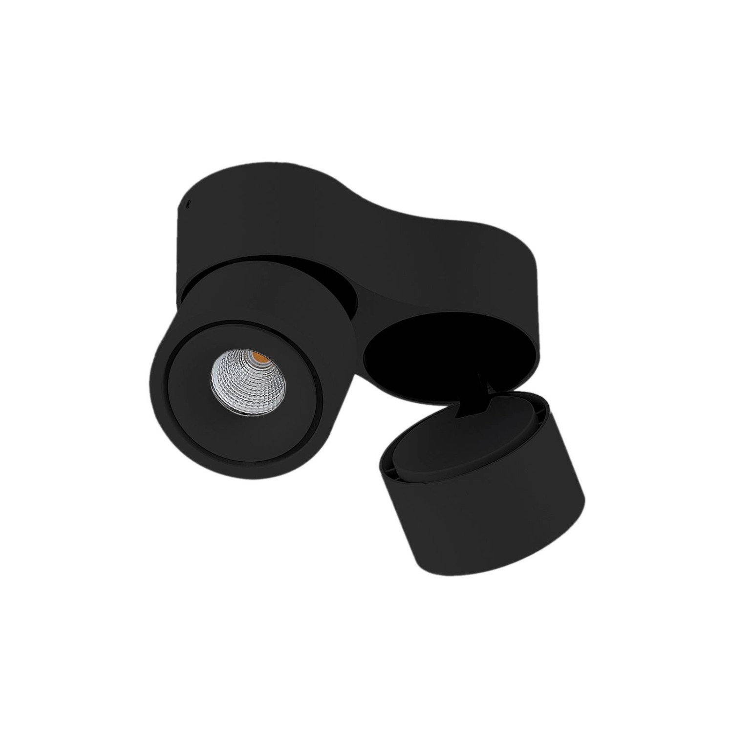 Arcchio LED Deckenlampe Rotari 10025757 Modern in Schwarz aus Aluminium 2-flammig Flurleuchte