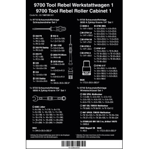 Wera Werkstattwagen 9700 Tool Rebel 78-teilig