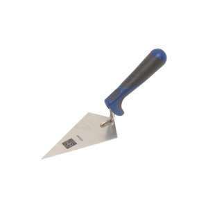 LUX Spitzkelle Comfort, 140 mm, rostfrei mit blau-schwarzem Griff.