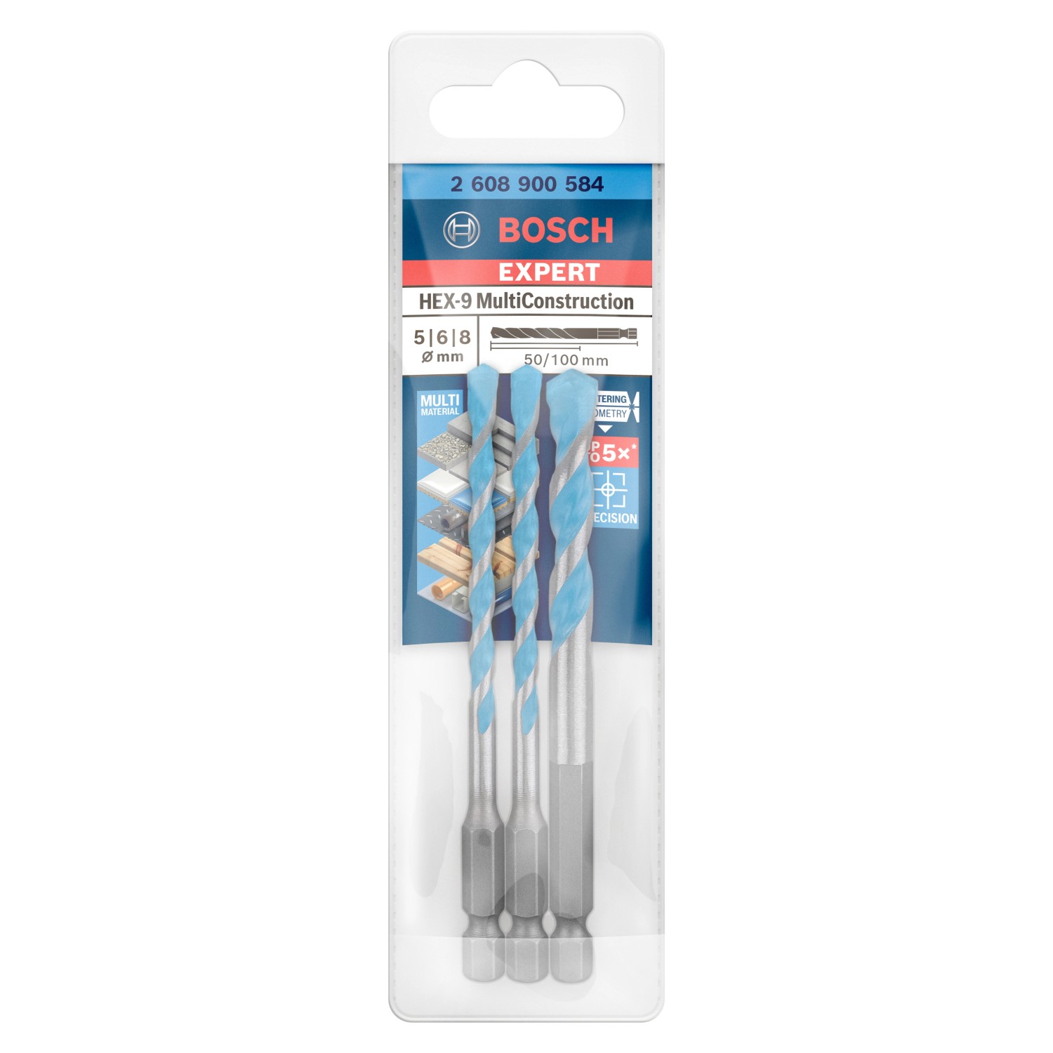 Bosch Expert Bohrer-Set Hex-9 Multi Construction 3-teilig