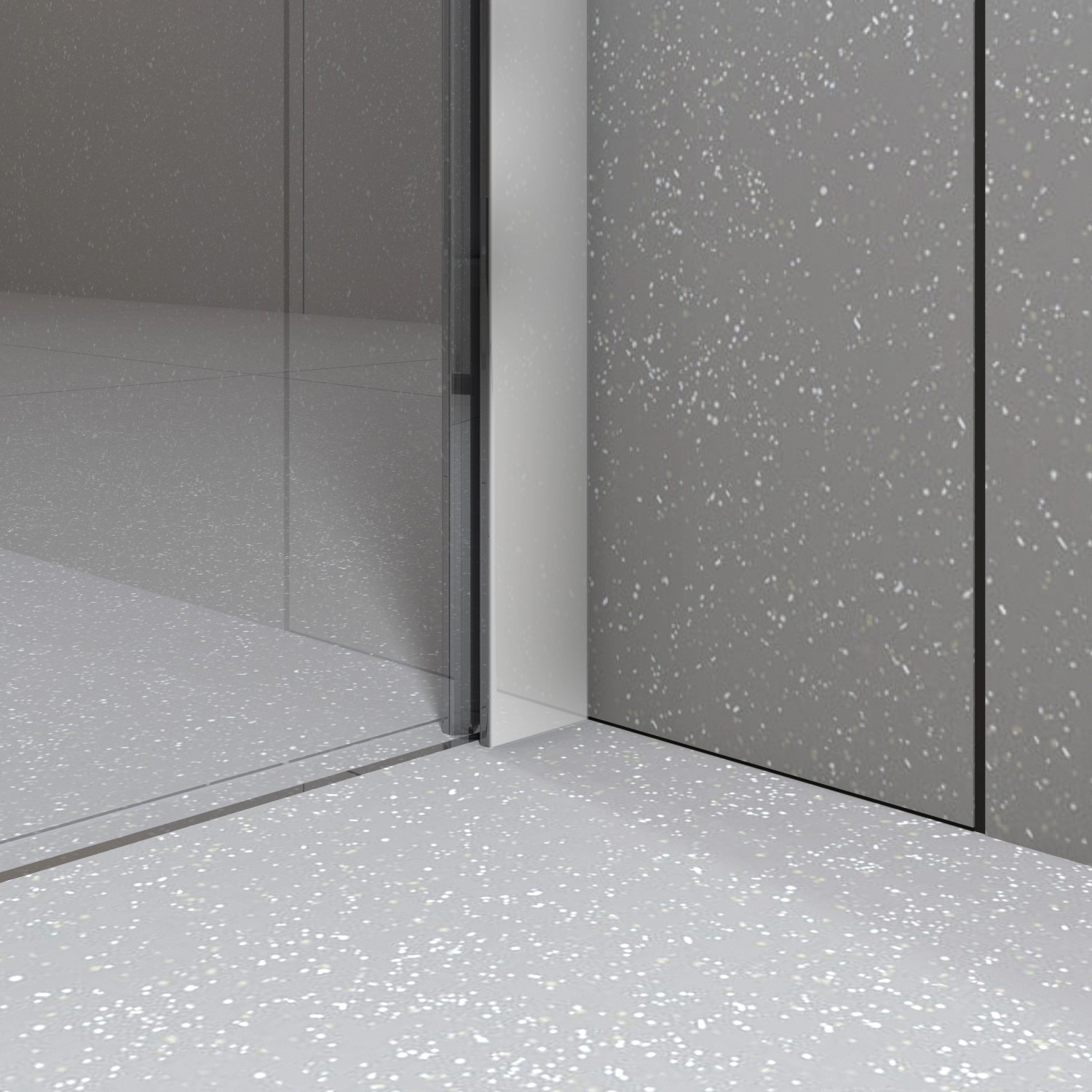 Brava Frame Dusch-Nischentür mit Festteil, Chrom, 90x200 cm, DIN rechts. Teilgerahmte Duschabtrennung.