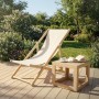 ECD Germany Liegestuhl 3Er Set Klappbar Beige aus Holz_4