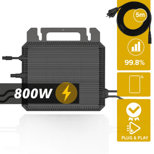 MARSTEK Wechselrichter 800W für SUNNIVA Balkonkraftwerk mit 5m Kabel.