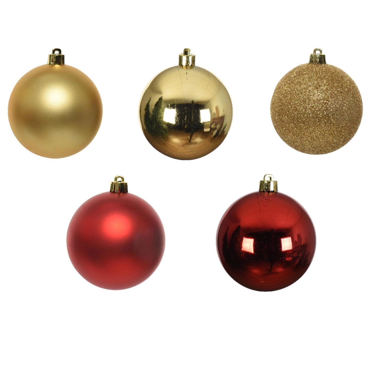 Marelida Christbaumkugeln Weihnachtskugel Baumschmuck Bruchfest 6cm Gold Rot 30St