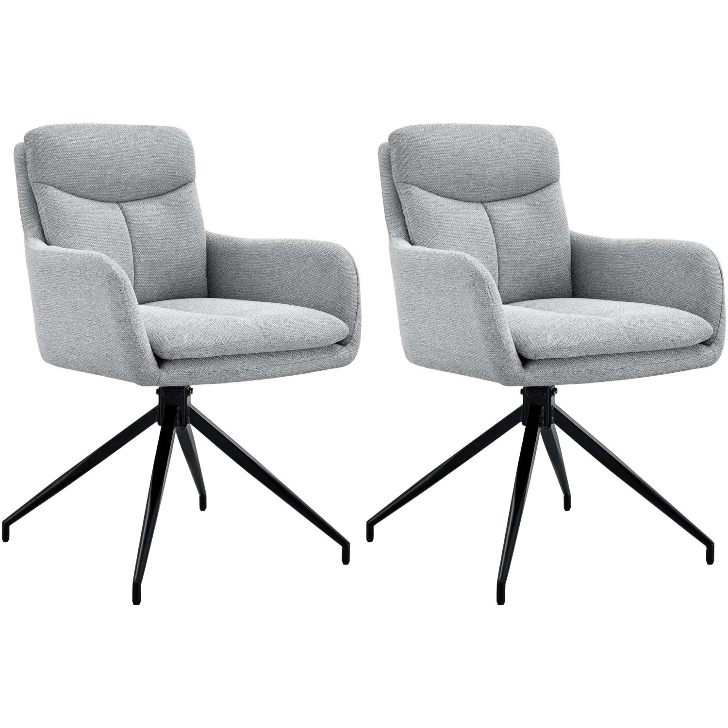 DELUKE 2er Set Esszimmerstuhl DUTOR Stoff Hellgrau 57x62x83cm Essstühle Esszimmerstühle Küchenstühle Wohnzimmerstühle
