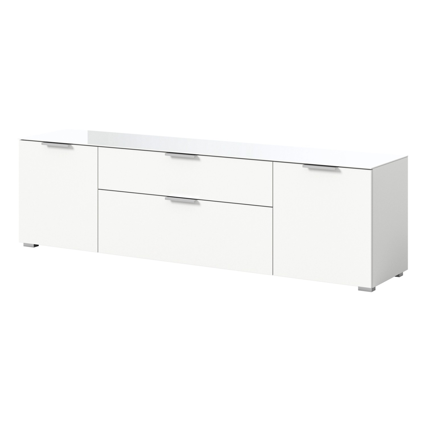 Inn.Furn TV-Lowboard Weiß 179 cm mit Glasauflage Soft-Close Riano günstig online kaufen