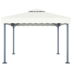 Cremefarbener vidaXL Pavillon, 300x300 cm, mit Aluminiumrahmen für Garten & Terrasse.