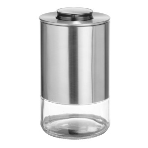 Schöner Wohnen Aufbewahrungsdose Enola, 0,68l, silberfarben, aus Glas und Edelstahl.