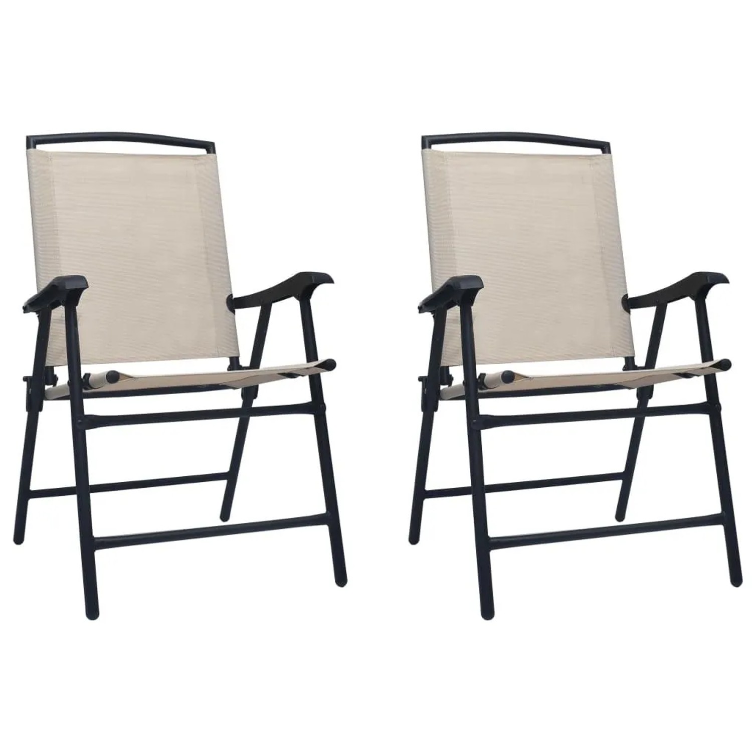 Furnicato Klappbare Gartenstühle 2 Stk Textilene Cremeweiß