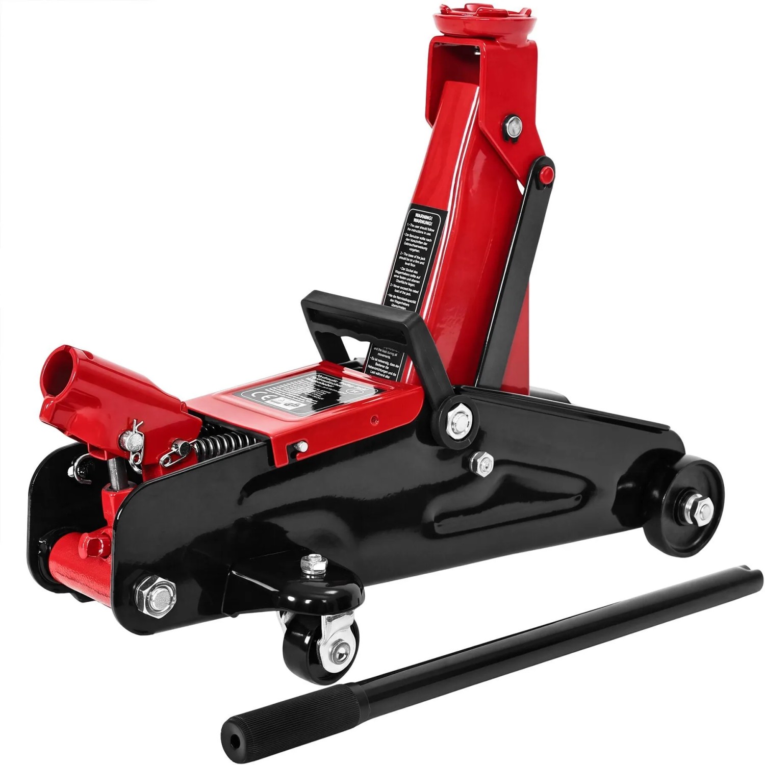 Tectake Hydraulischer Wagenheber Jack Tragkraft 2 T  Gs Geprüft Durch Tüv Rheinland Hubhöhe 125   330 mm  45 x 20 x 33 5 cm Schwarz Rot