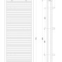 Technische Zeichnung: Schulte Design-Heizkörper Miami, Maße und Anschlüsse für Installation.