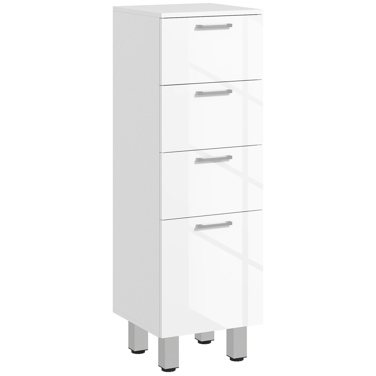 kleankin Badezimmerschrank Spanplatte 30L x 30B x 93H cm Weiß günstig online kaufen