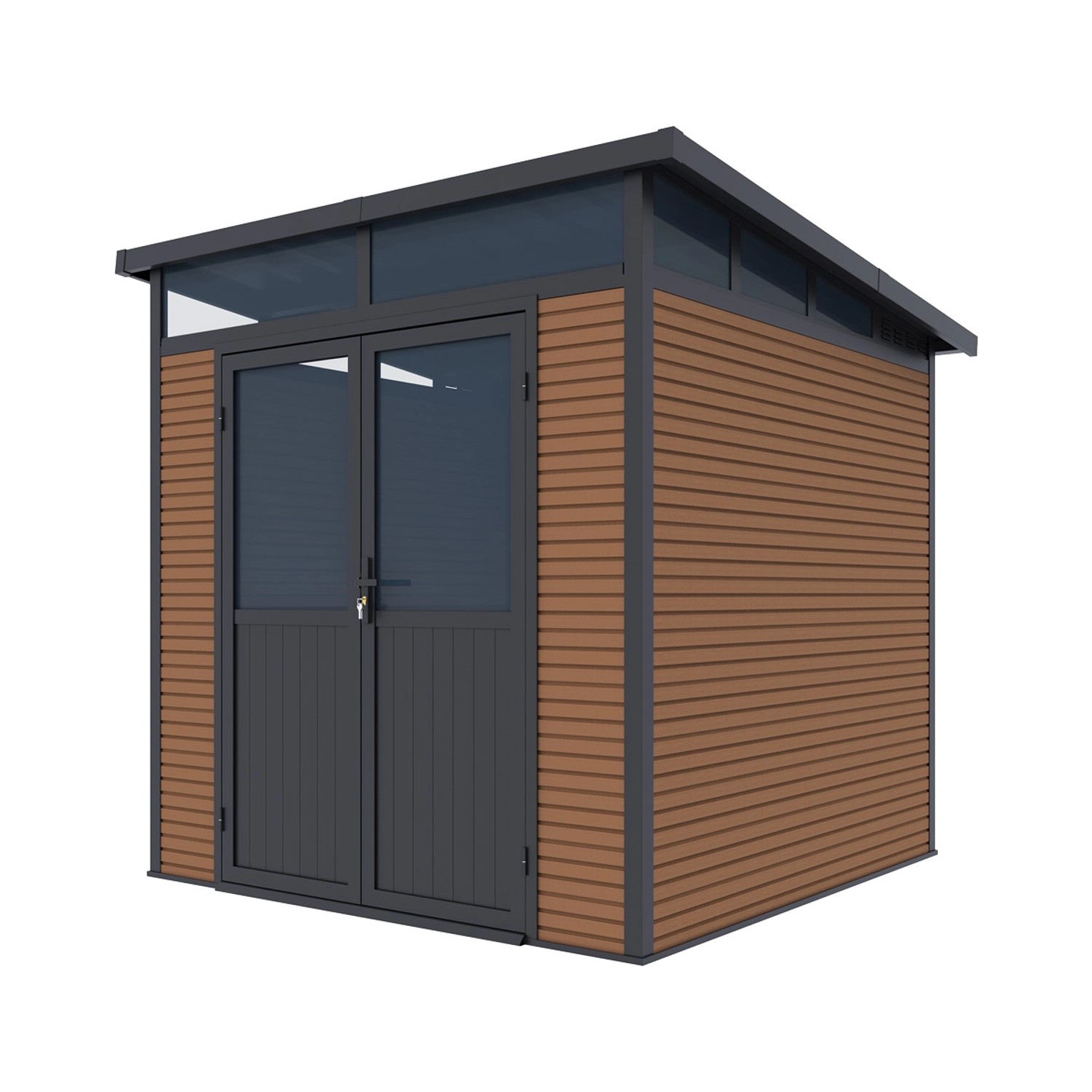 Weide Gartenhaus Aluminium Gerätehaus mit Doppeltür 218x218x226 cm Wetterfe günstig online kaufen