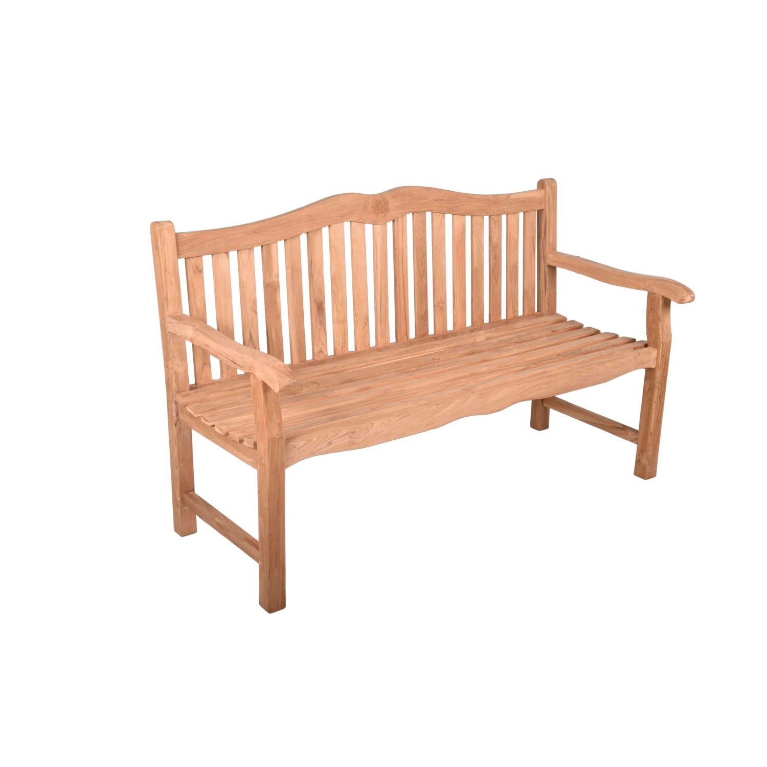 DELUKE Gartenbank NINA 3-Sitzer 150cm Breit Teak Hellbraun Terrassenbank Wetterfest Sitzbank Outdoor Bank