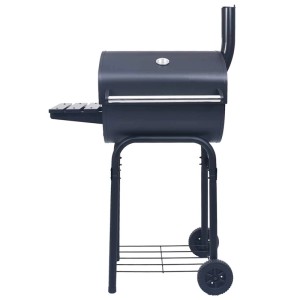 vidaXL Holzkohlegrill Smoker mit Unterer Ablage Schwarz 46649