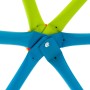 Detailaufnahme: Blau-limesfarbenes Lifetime Klettergerüst Geodome, Verbindungselemente.