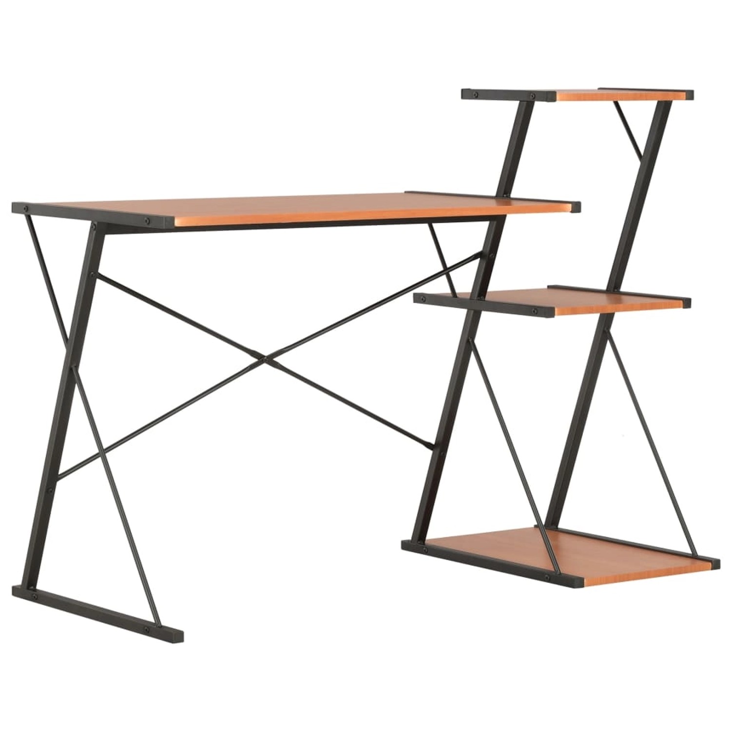 vidaXL Schreibtisch mit Regal Schwarz und Braun 116x50x93 cm 20290 günstig online kaufen