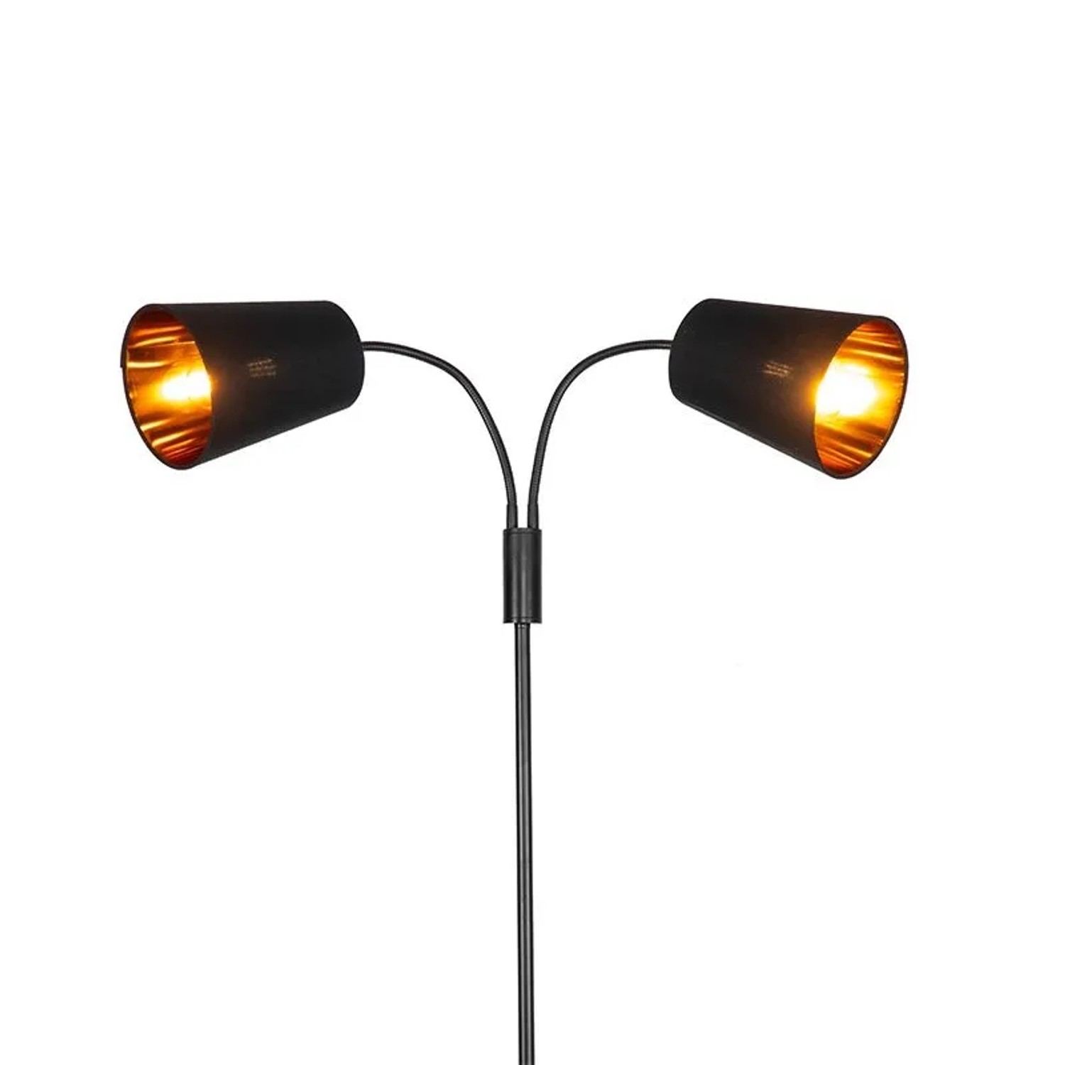 Moderne, schwarze 2-flammige Stehlampe Carmen von QAZQA für Innenräume.