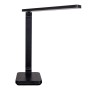 Schwarze LED-Tischleuchte Mover von Näve, ideal als Schreibtischlampe mit Farbwechsel und USB-Ladefunktion.