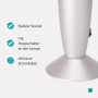 Silberner Sockel der Eglo LED-Lavatischleuchte mit Wippschalter. Robuste Basis für LED-Tischleuchte.