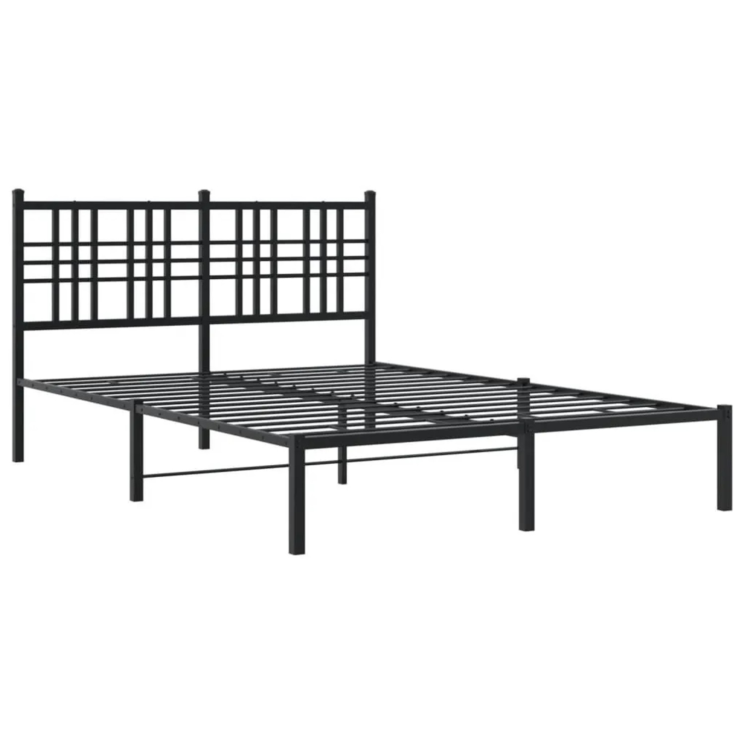 vidaXL Bettgestell mit Kopfteil Metall Schwarz 120x200 cm 376322 günstig online kaufen