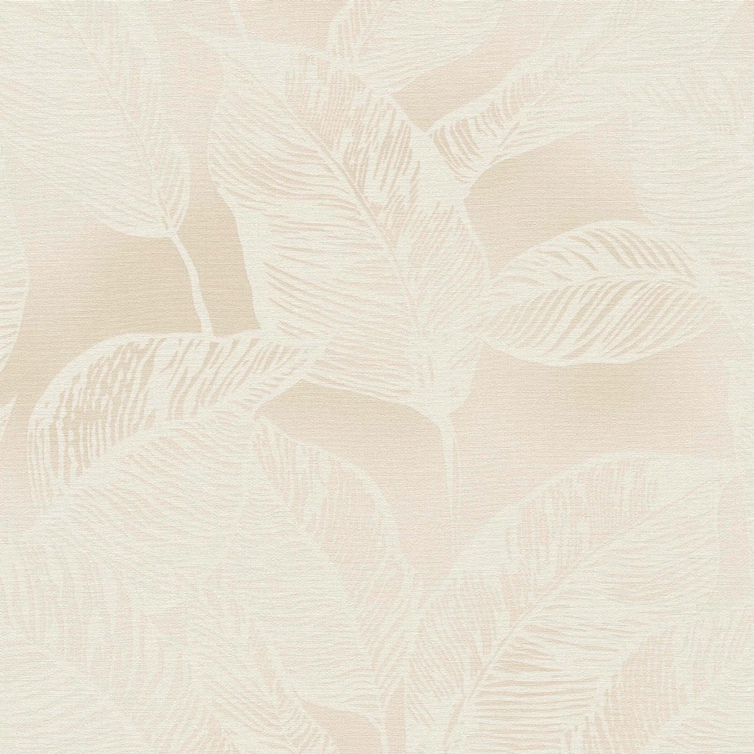 Bricoflor Tapete Blätter Beige Weiß Moderne Vliestapete mit Blättermuster Ideal für Schlafzimmer und Badezimmer