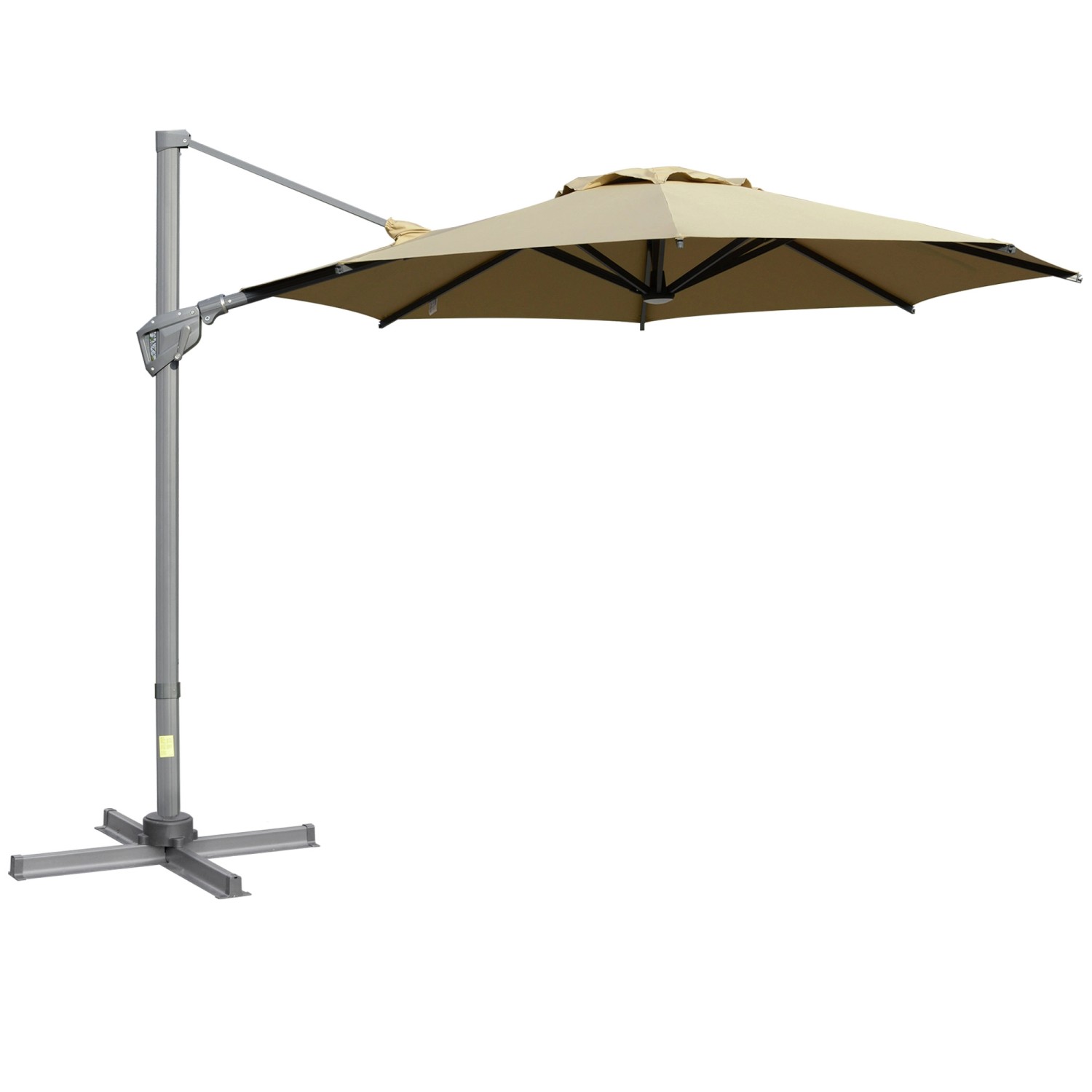 Outsunny Gartenschirm Aluminium Polyester Khaki 298L x 298B x 269H cm günstig online kaufen