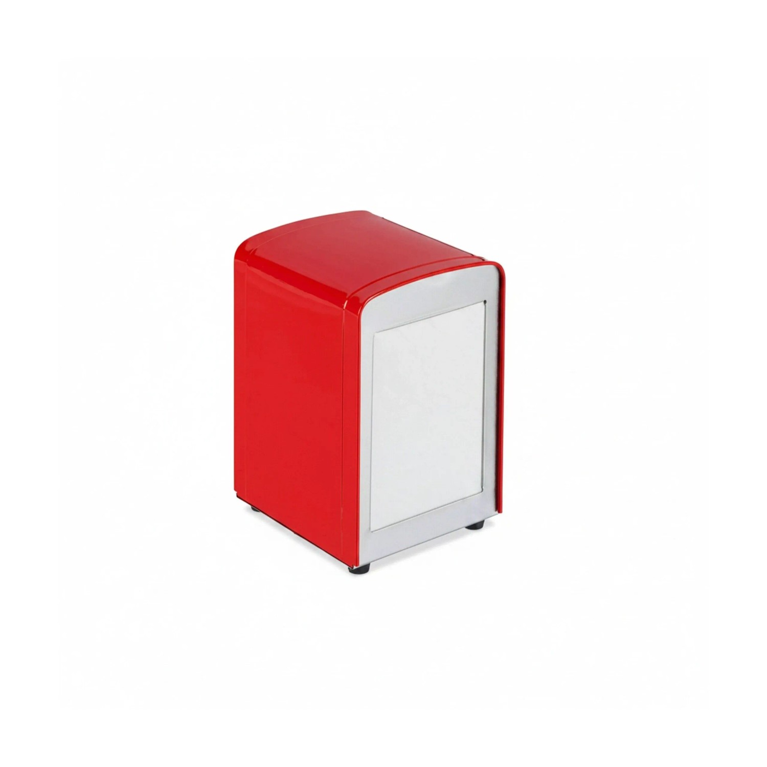 Relaxdays Serviettenspender Stahl Rot Rutschfest 15 x 9,5 x 11 cm 0,26 kg
