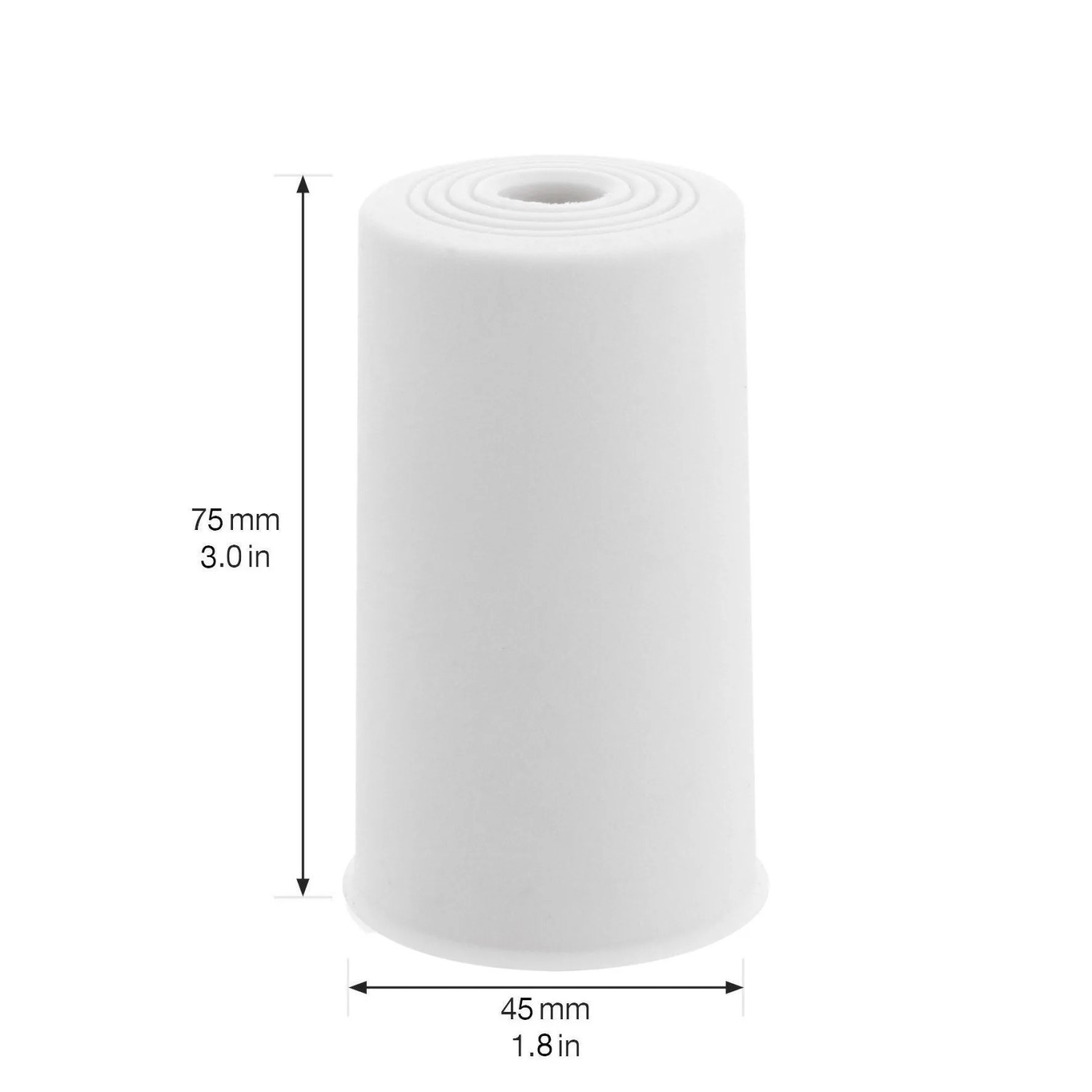 Weißer Wagner Türstopper Vulkano aus Gummi, 45 x 75 mm, für Boden oder Wand.