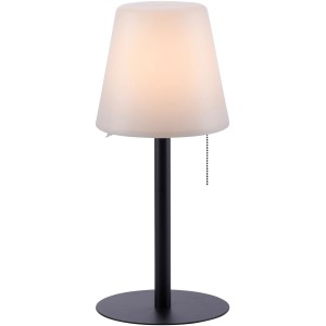 Just Light LED-Tischleuchte Keno, schwarz, mit warmweißem Licht und Zugschalter.