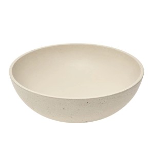 Rundes sandmattes SAT Cemento Aufsatzwaschbecken aus FixCrete Beton, 42x42cm. Modernes Waschbecken ohne Überlauf.