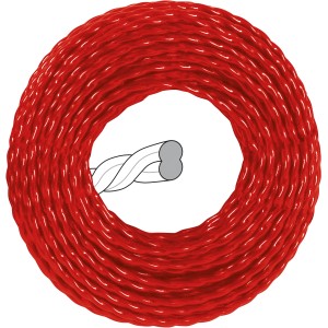 Einhell Sensen-Zubehör: Rote, gedrehte Mähfaden-Spule, 3,0 mm Durchmesser, 15 m Länge.
