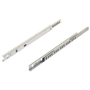 Hettich Kugelteilauszug 500 mm für Schubkästen mit 17 mm Nut, silberfarben.