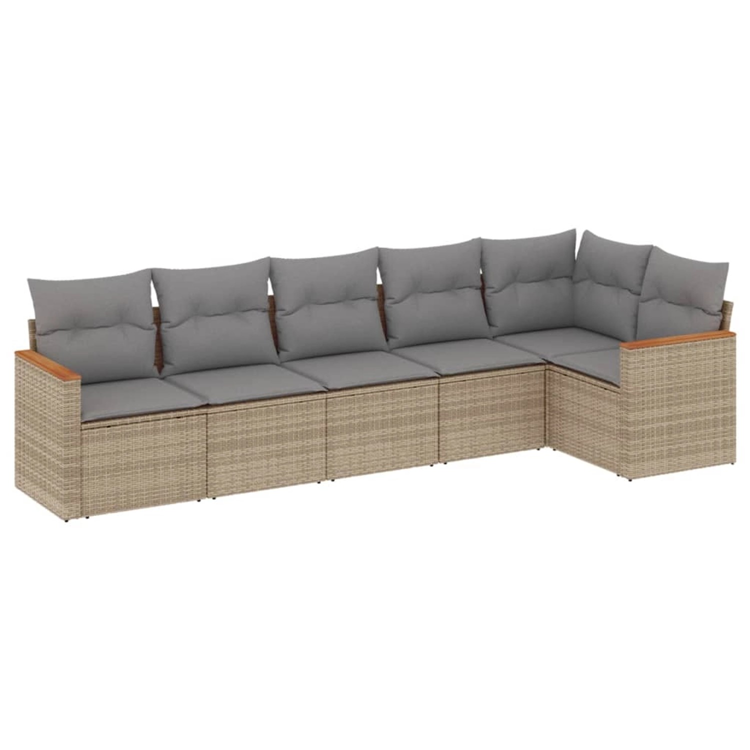 vidaXL 6-Tlg Garten-Sofagarnitur mit Kissen Beige Poly Rattan 3225989 günstig online kaufen
