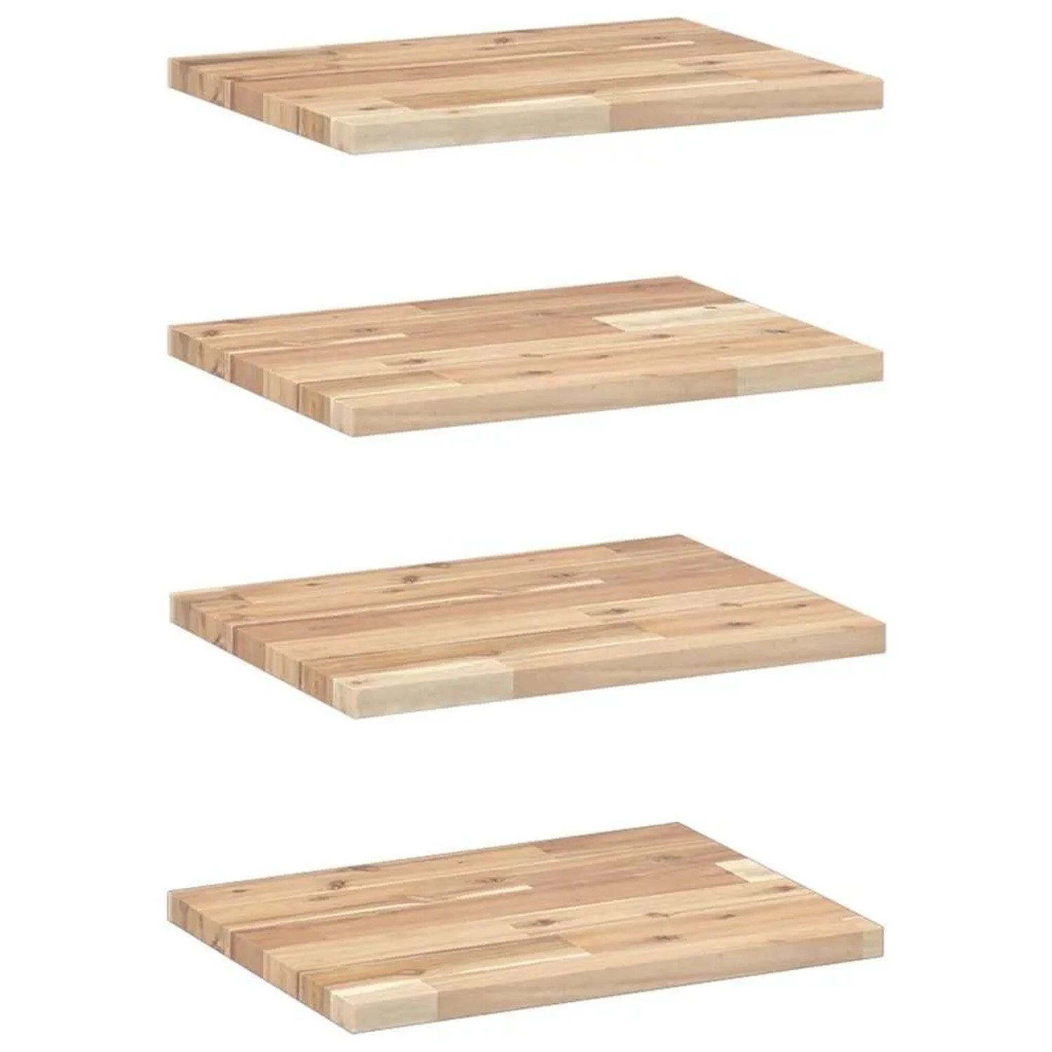 vidaXL Schweberegale 4 Stk 40x30x2 cm Massivholz Akazie Unbehandelt 3279366