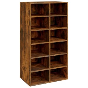 vidaXL Schuhregal Räuchereiche 54x34x100,5 cm Holzwerkstoff 815309
