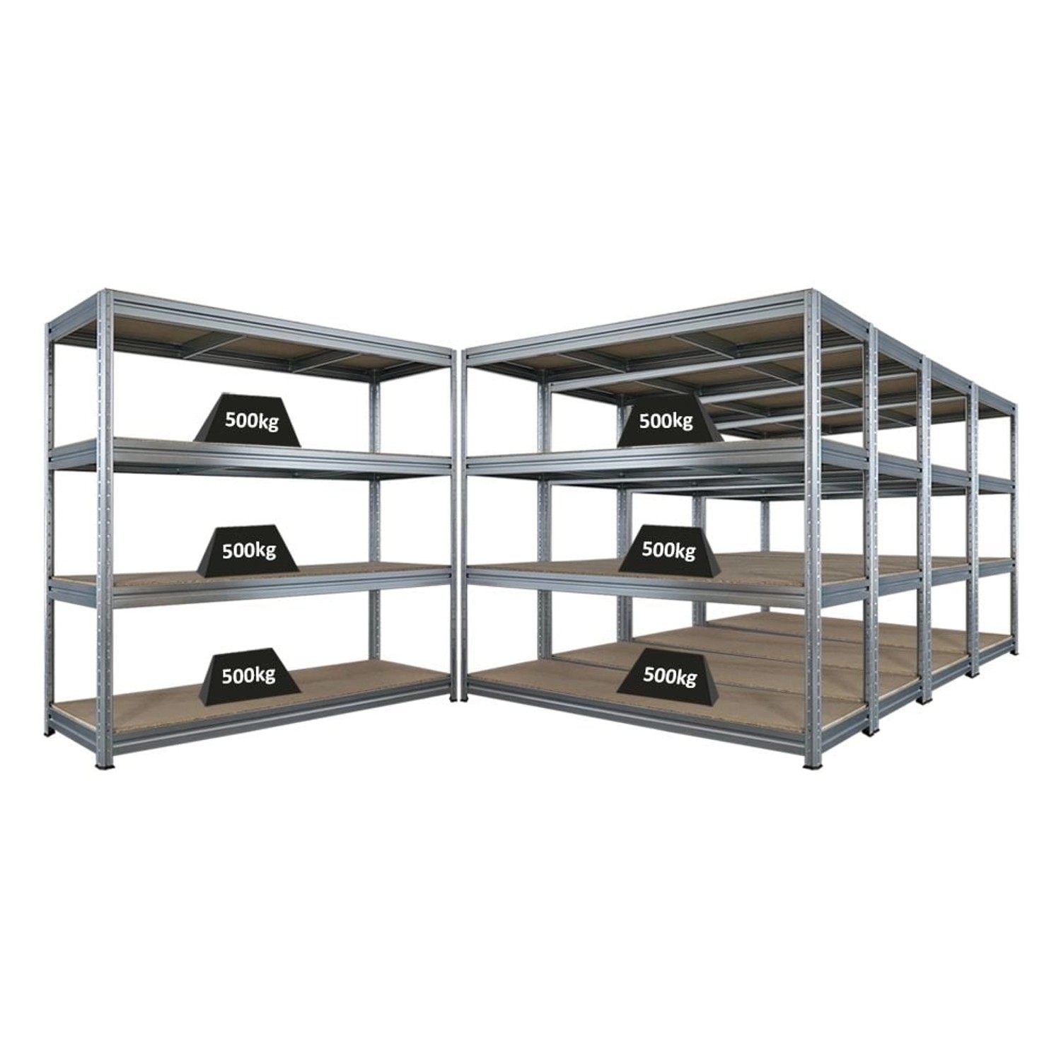 PROREGAL Mega Deal 5x Schwerlastregal Dino HxBxT 180x200x60cm 4 Spanplatten günstig online kaufen