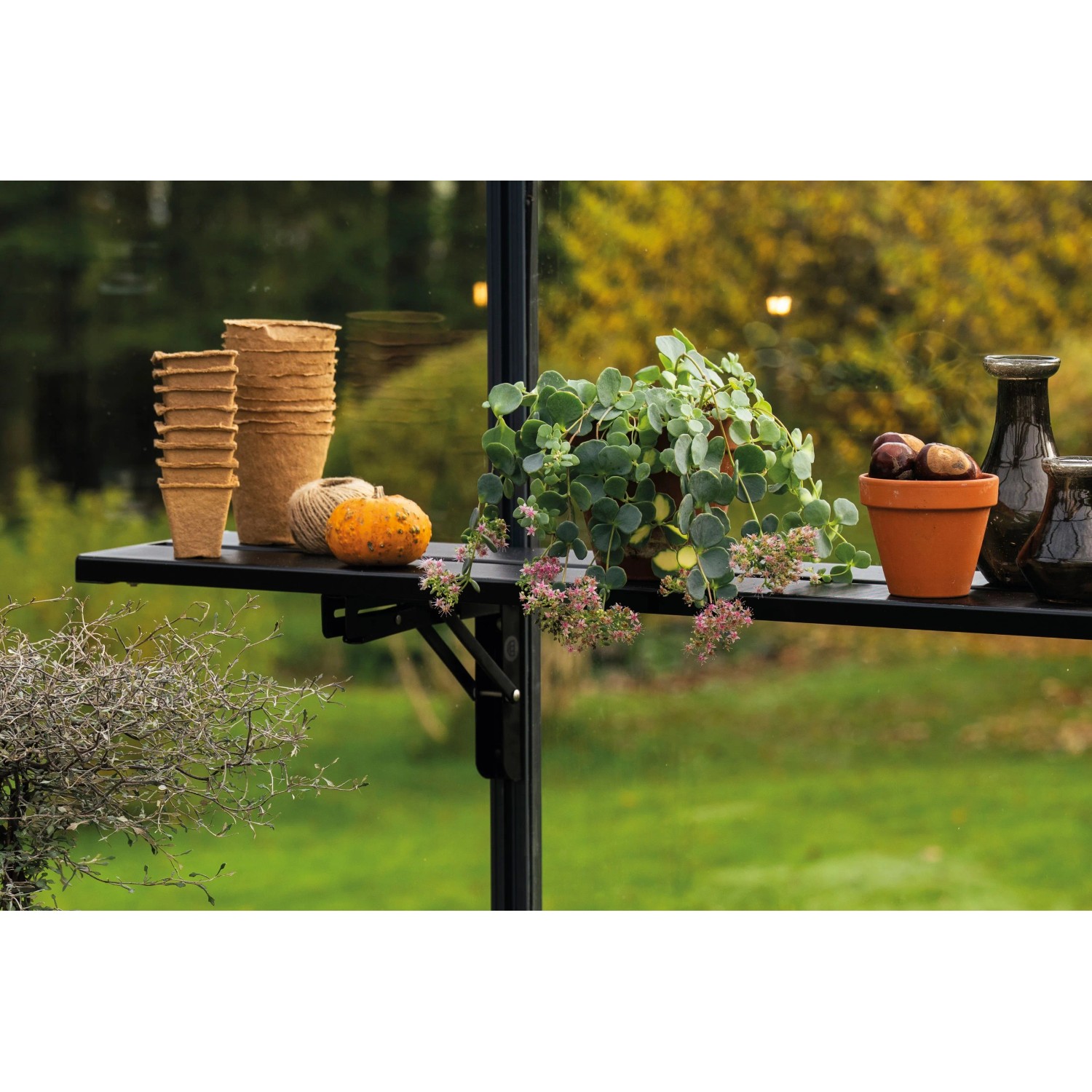 Halls Klappbares Lamellenregal 235 cm x 21,8 cm Schwarz