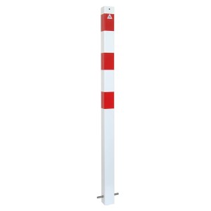 Schake Absperrpfosten, zum Einbetonieren, verzinkt, weiß-rot, 70x70 mm.