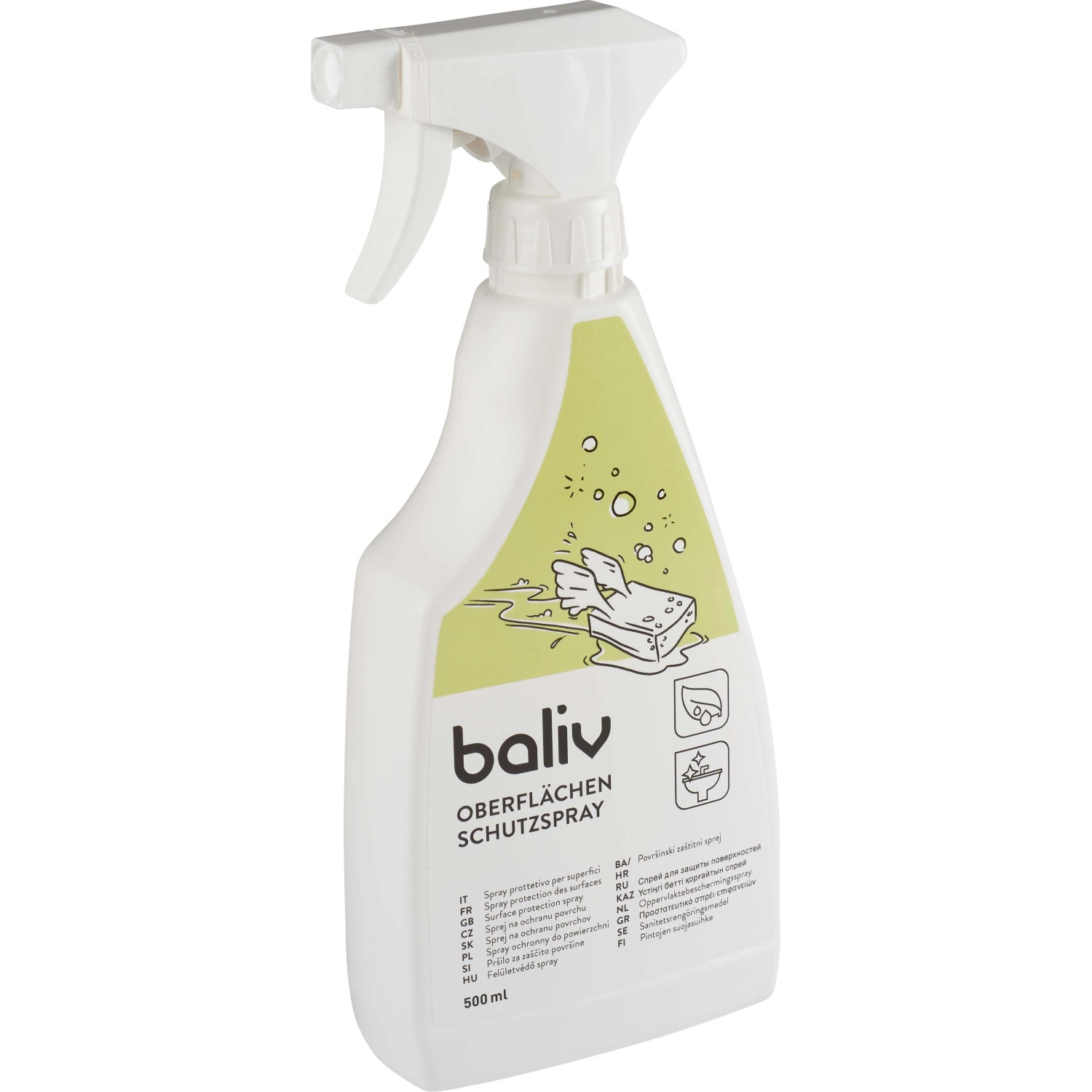 baliv Oberflächenschutzspray 500ml für Bad & WC, gegen Kalk und Urinstein.