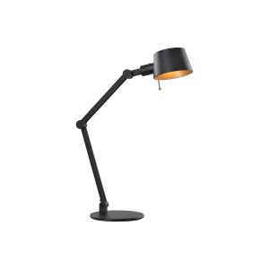 Lucande Tischlampe Silka 10020432 Modern in Schwarz aus Metall 1-flammig E27 Arbeitszimmerleuchte